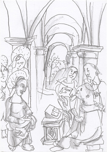 202 &ndash; PeruginoMaria erscheint dem hl. Bernhardca. 1490 &ndash; 1494  &ndash; Altarbild, Öl auf Holz 170&nbsp;cm x 173&nbsp;cm Alte Pinakothek, München